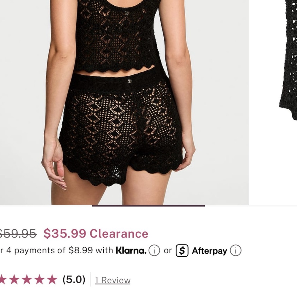 Black Lace Victorias Secret Shorts